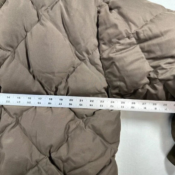 Vtg Cabelas Premier Northern Goose Down Quilted Bomber Jacket Brown Mens XL Reg